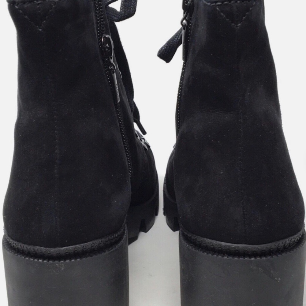 Schutz Xayane Women’s SIze 10 B Black Combat Lace Up Suede Lug Sole Boot - Picture 6 of 7